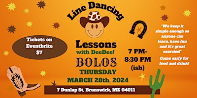 Imagem principal do evento Bolos Line Dancing Lessons (MARCH)