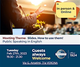 Imagem principal do evento Public Speaking & Leadership with Verona Toastmasters English Club