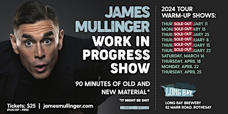 James Mullinger  - 2024 Tour Warm Up (Work-In-Progress) at Long Bay Brewery primary image