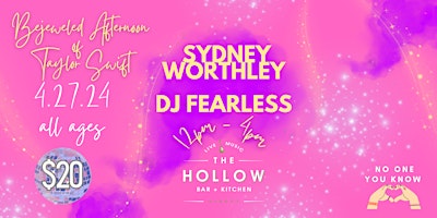 Imagem principal de Bejeweled Afternoon of Taylor Swift w/ Sydney Worthley & DJ Fearless