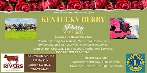 Imagem principal de The Greater Butts County Lions Club Kentucky Derby Party