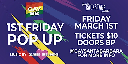 Imagem principal do evento Gay Santa Barbara Pop up @ Backstage