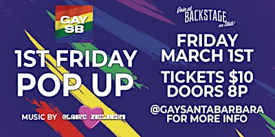 Imagen principal de Gay Santa Barbara Pop up @ Backstage