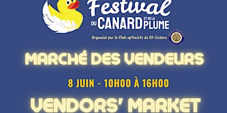 Marché des vendeurs/Vendor's market- Festival du canard et de la plume 2024
