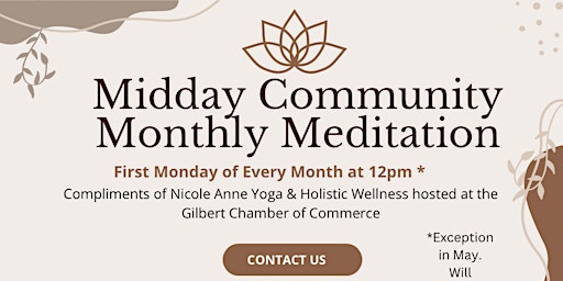 Image principale de Midday Community Monthly Meditation