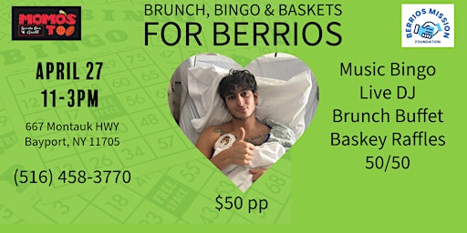 Brunch, Bingo, & Baskets, for Berrios primary image