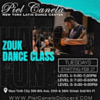 Primaire afbeelding van Brazilian Zouk Dance Class,  Level 1 Beginner