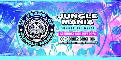 Jungle Mania Brighton - Summer All Dayer | Jungle + Reggae Poster