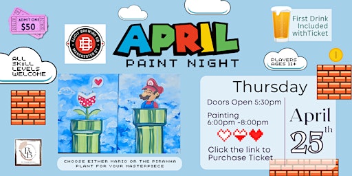 Imagem principal do evento April Paint & Sip at  Elicit Brewing