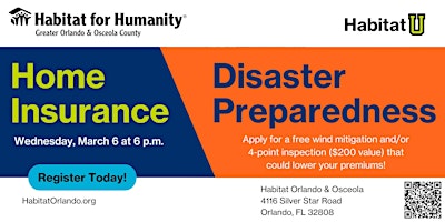 Habitat U Disaster Preparedness & Home Insurance Class
