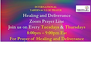 Zoom Divine Healing and Deliverance Prayer Line