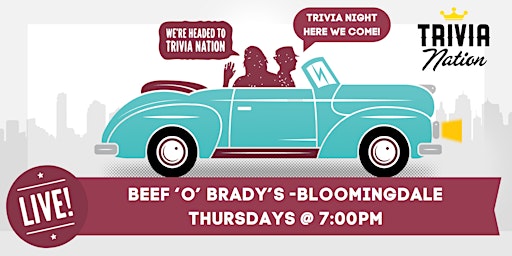 Imagem principal do evento General Knowledge Trivia at Beef 'O' Brady's -Bloomingdale  $100 in prizes!