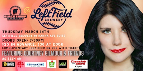 Immagine principale di Black Sheep Comedy @ LeftField Brewery Featuring COURTNEY GILMOUR 