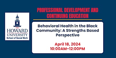 Primaire afbeelding van Behavioral Health in the Black Community: A Strength-Based Perspective