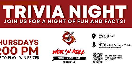 Primaire afbeelding van Wok 'n Roll Phoenix Trivia Night