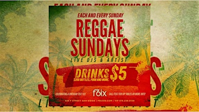 REGGAE SUNDAYS PRESENTS: PADRES OPENING DAY WEEK | MARCH 31ST EVENT