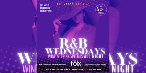 Imagen principal de R&B WEDNESDAYS AT F6IX | APRIL 24TH EVENT