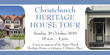 Christchurch Heritage House Tour - a fundraiser in support of the Ngaio Marsh Heritage House primary image