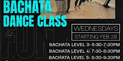 Immagine principale di Bachata Dance Class, Level 4   Intermediate-Advanced 