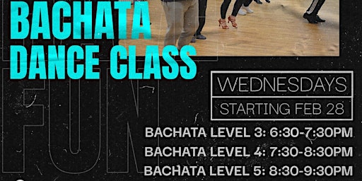 Primaire afbeelding van Bachata Dance Class, Level 4   Intermediate-Advanced