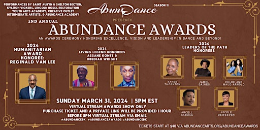 THE 2ND ANNUAL ABUNDANCE AWARDS (ENCORE VIRTUAL PRESENTATION) primary image