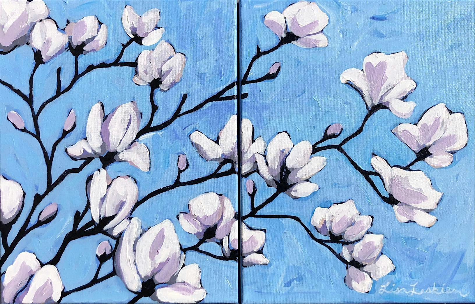Magnolias Partner Painting Workshop  with Lisa Leskien