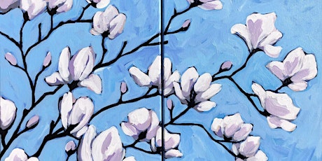 Spring Magnolias Partner Painting Workshop  with Lisa Leskien