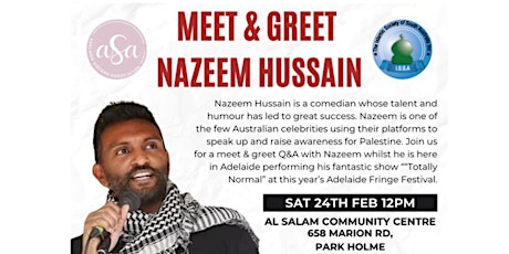 Image principale de Meet & Greet with Nazeem Hussain