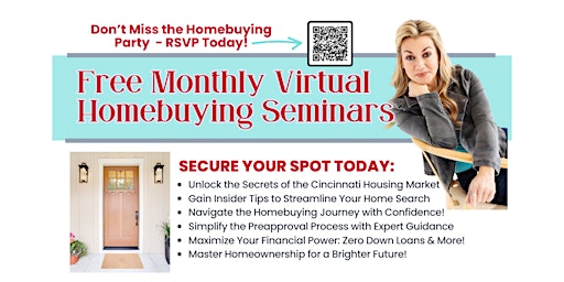 Primaire afbeelding van Free Monthly Virtual Homebuying Seminars - Coaching You To Your First Home