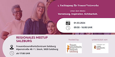 Image principale de Regionales Meetup SALZBURG | 5. Fachtagung für Frauen*Netzwerke 2024