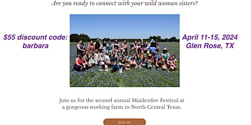 Imagem principal do evento Women + Girls Retreat + Gongs! Maidenfire Festival