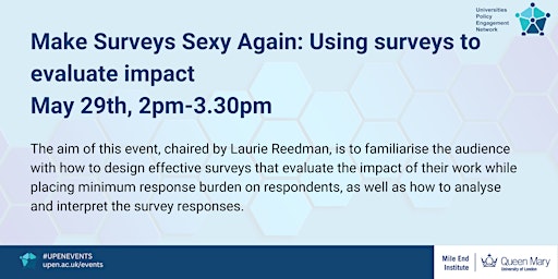 Hauptbild für Make Surveys Sexy Again: Using surveys to evaluate impact