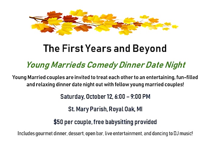 Young Marrieds Comedy Dinner Date Night image