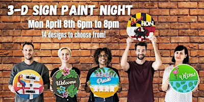 Imagem principal do evento 3-D Wood Sign Paint Night @ El Guapo with Maryland Craft Parties