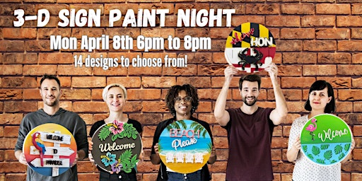 Image principale de 3-D Wood Sign Paint Night @ El Guapo with Maryland Craft Parties