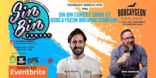 Primaire afbeelding van Sin Bin Comedy Show at Bobcaygeon Brewing Company