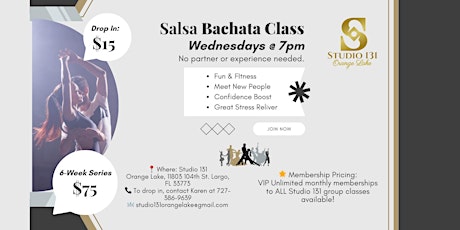 Wednesday Salsa/Bachata Class Series primary image