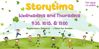 Imagem principal do evento Storytime-Wednesday March 27th and Thursday March 28th