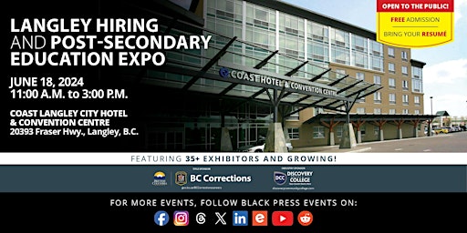 FREE Langley Hiring  and Education Expo 2024 primary image
