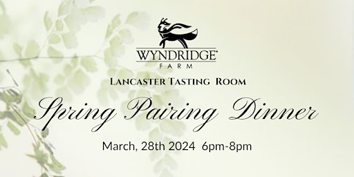 Wyndridge Lancaster Spring Pairing Dinner primary image