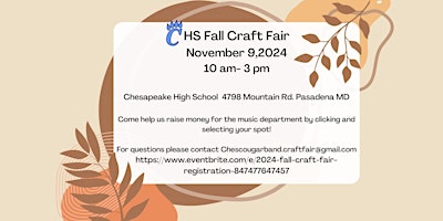 Imagem principal do evento 2024 Fall  Craft Fair