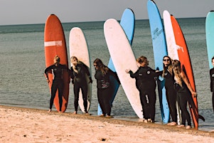 Imagem principal do evento Woman's Beginner Surf, SUP and Yoga  Retreat-Lake Michigan  ~Sept 20-22