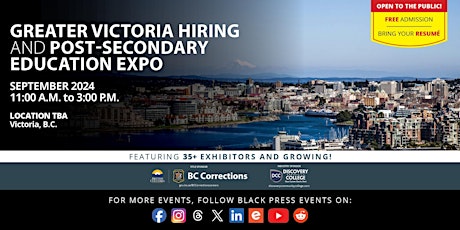 FREE Greater Victoria Hiring  and Education Expo 2024