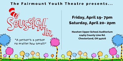 Immagine principale di Fairmount Youth Theatre: Seussical Jr. FRIDAY Evening Performance 