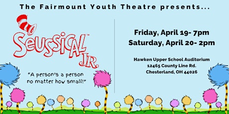 Fairmount Youth Theatre: Seussical Jr. FRIDAY Evening Performance
