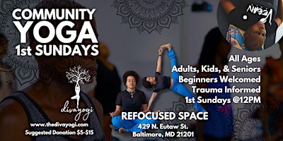 Primaire afbeelding van Community Yoga  @Refocused: 1st Sundays
