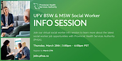 Imagen principal de University of Fraser Valley BSW & MSW Info Session