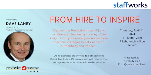 From Hire to Inspire, Using the PI to redefine your leadership journey.