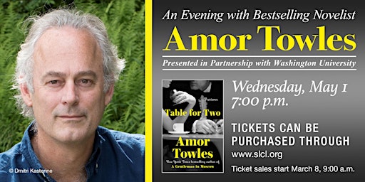 Imagem principal do evento An Evening with Amor Towles