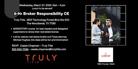 Broker Responsibility Course - ONLINE - 6 Hrs of FREE CE! primary image